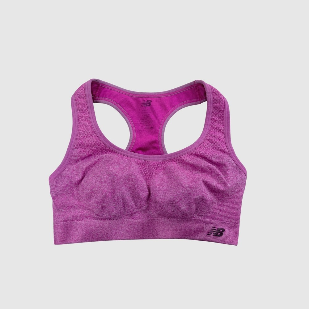 New Balance Sports Bra Womens S Pink Seamless Racerback Athletic Workout
